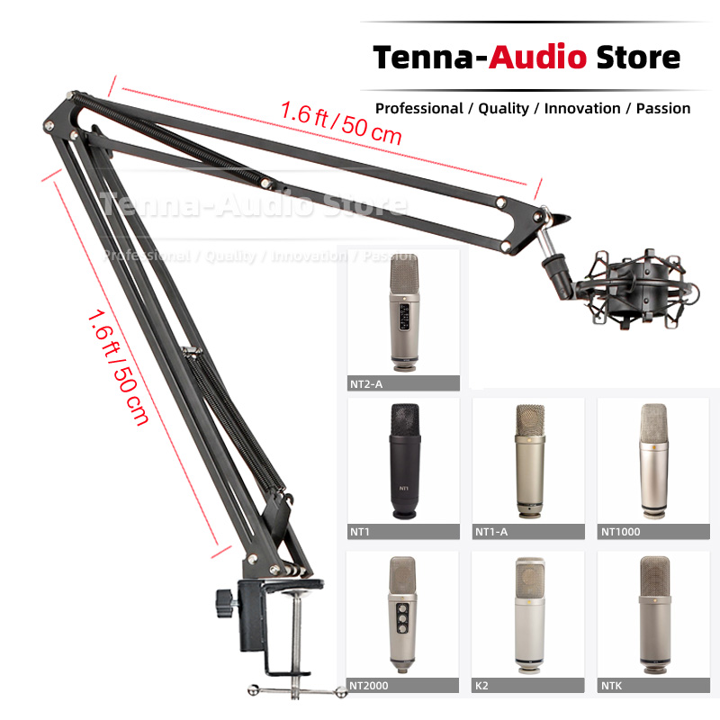 Microphone Arm Boom - Tabletop Suspension Scissor Boom Arm Microphone
