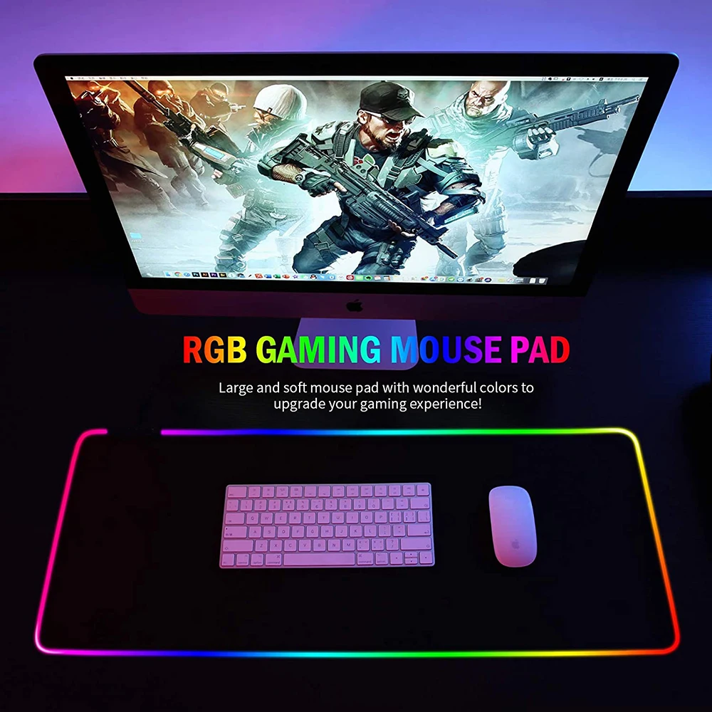 RGB Gaming Mouse Mat Pad - Lar - Mouse Pad Extended Rgb ulasan dan harga