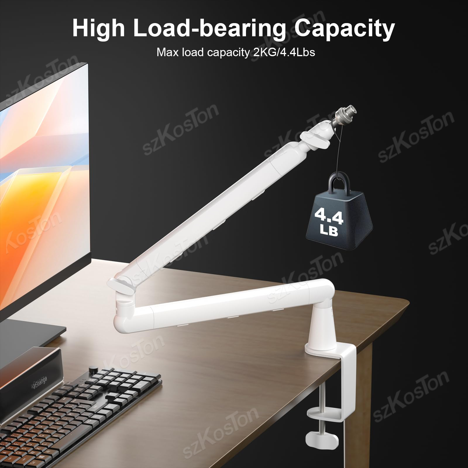 White Microphone Boom Arm Adju - Microphone Arm Boom ulasan dan harga