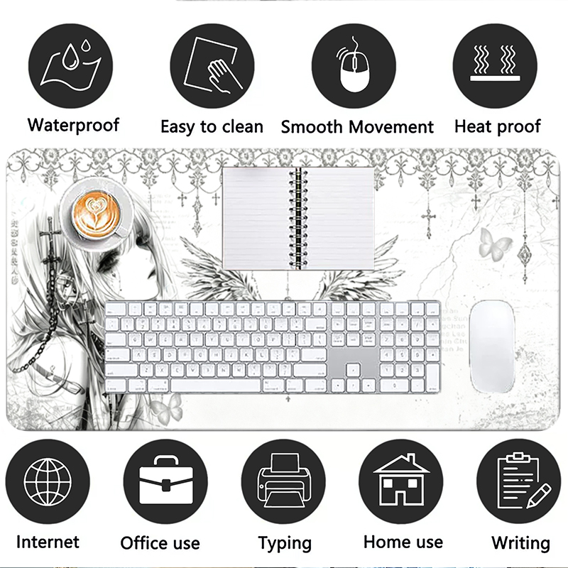 Leather Mousepad Black White A - Mouse Gaming Esports ulasan dan harga