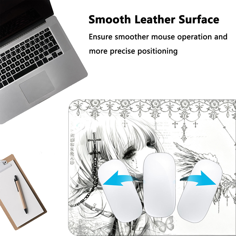 Leather Mousepad Black White A - Mouse Gaming Esports ulasan dan harga
