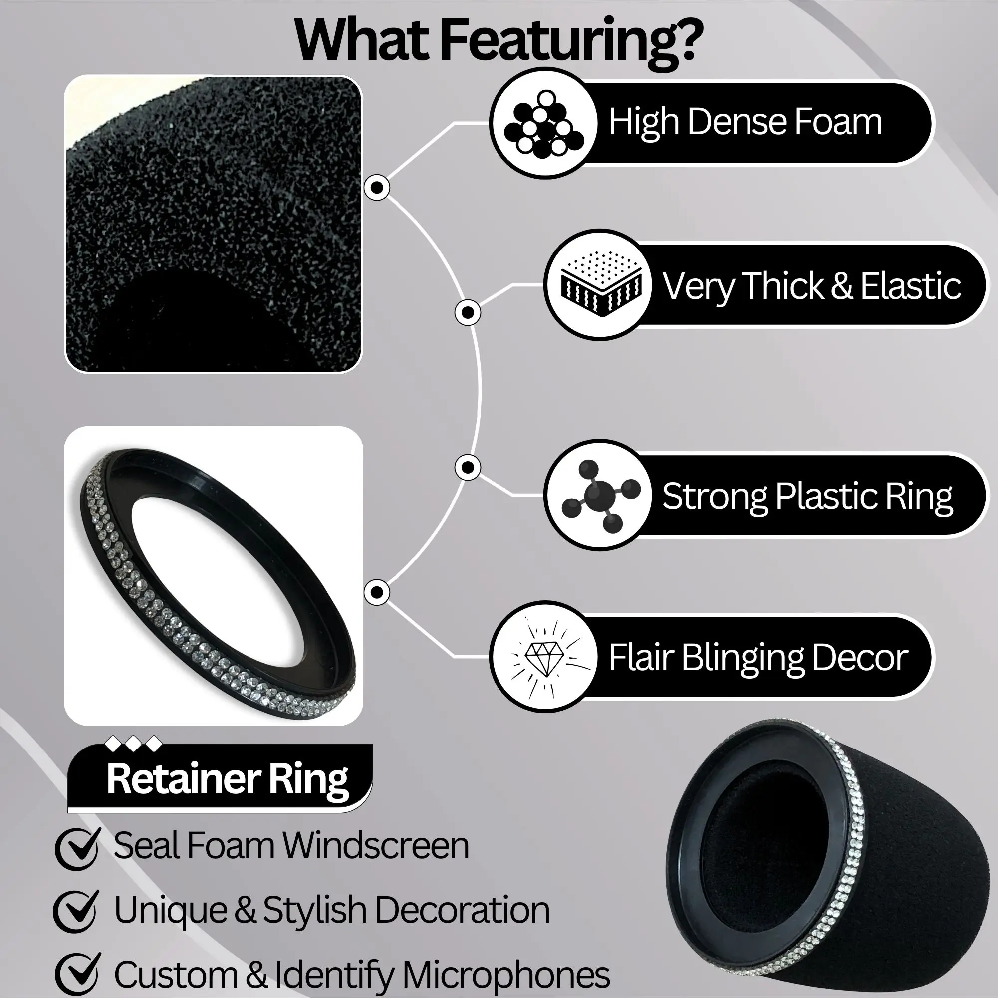 Sparkly MV7 Foam Pop Filter fo - Microphone Arm Boom ulasan dan harga